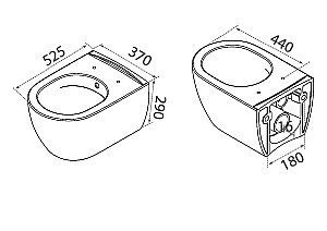 Унитаз подвесной с функцией биде Boheme Bianca 963-SET-2-MW белый матовый, безободковый, с крышкой микролифт купить в интернет-магазине Sanbest