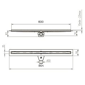 Душевой лоток PAINI Slim Line CH800SLC 80 черный матовый купить в интернет-магазине Sanbest
