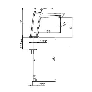 Смеситель для раковины PAINI Nove 09YO205ME черный купить в интернет-магазине сантехники Sanbest