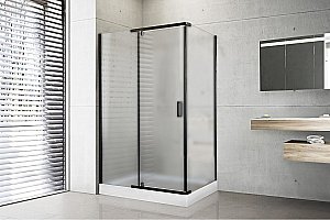 Душевой уголок Royal Bath HPV RB8140HPV-C-BL 140х80 матовое стекло/черный профиль купить в интернет-магазине Sanbest