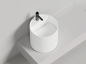 Раковина накладная Salini ARMONIA ROUND TOP 03 S-Sense 130413TG 45 без отверстия под смеситель, белая купить в интернет-магазине Sanbest