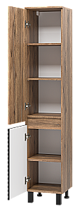 Пенал Brevita Дакота 35 DAK-050350-19/02 черный/темное дерево для ванной в интернет-магазине сантехники Sanbest