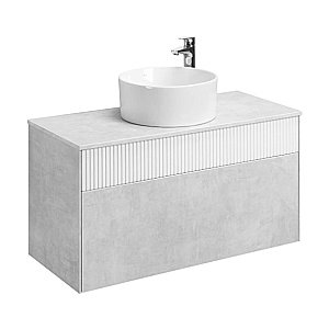 Тумба с раковиной Акватон Марбл 100/Mila 40 слейт/белая матовая для ванной в интернет-магазине Sanbest