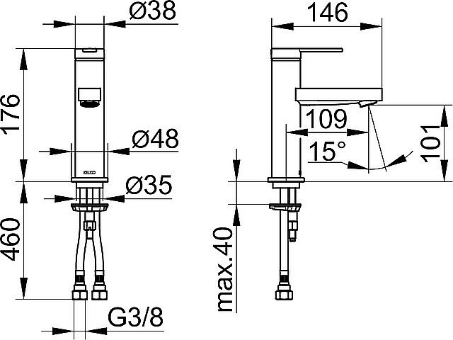 Смеситель для раковины KEUCO IXMO FLAT 59502013100 хром купить в интернет-магазине сантехники Sanbest