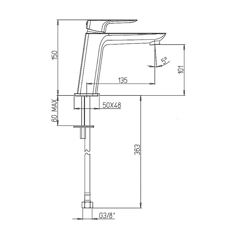 Смеситель для раковины PAINI Nove 09YO205ME черный купить в интернет-магазине сантехники Sanbest