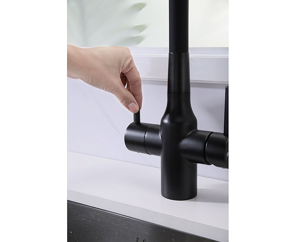 Смеситель для кухни Paulmark Salix Sa213419-BLM черный  купить в интернет-магазине сантехники Sanbest