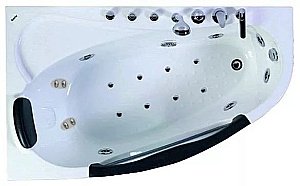 Ванна акриловая Gemy Glass Panel G9046 O 161х96 белая с гидромассажем купить в интернет-магазине Sanbest