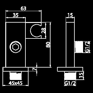 Подключение для шланга Elghansa Unit WS-15 хром купить в интернет-магазине сантехники Sanbest