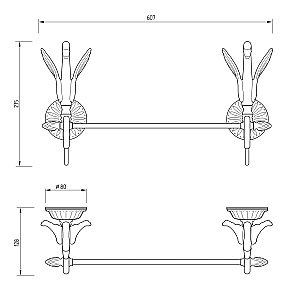Полотенцедержатель Migliore Luxor 26132 золото купить в интернет-магазине сантехники Sanbest