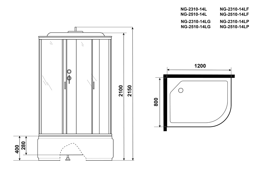 Душевая кабина Niagara NG-2510 купить в интернет-магазине Sanbest