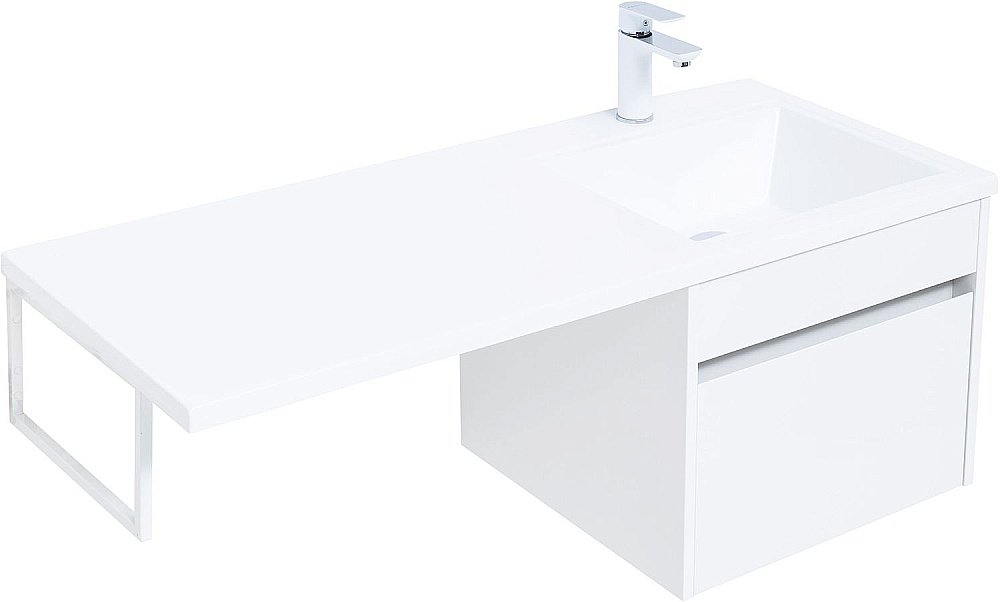 Тумба с раковиной Aquanet Токио 236915 110 белый для ванной в интернет-магазине Sanbest