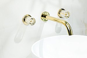 Смеситель для раковины Boheme ELEGANTE 152-2-G-EL золото купить в интернет-магазине сантехники Sanbest