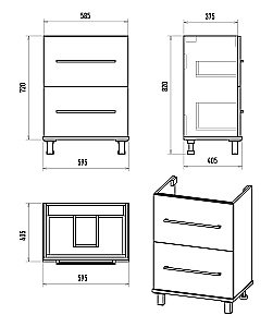 Тумба с раковиной Misty Модерн - 60 П-Мод07060-011Пр белая для ванной в интернет-магазине Sanbest