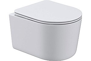 Унитаз подвесной Art&Max BOLZANO AM001CHR/SC белый, с сиденьем микролифт, безободковый купить в интернет-магазине Sanbest