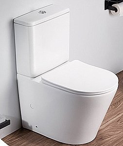 Унитаз напольный CeramaLux 2179XMW белый матовый, безободковый, с бачком, с крышкой микролифт купить в интернет-магазине Sanbest