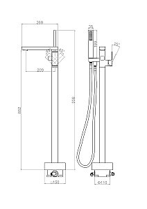 Смеситель для ванны D&K Bayern.Liszt DA1516008 белый матовый купить в интернет-магазине сантехники Sanbest