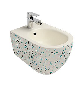 Биде подвесное ISVEA Infinity 10NF41001SV-2K-TRZ слоновая кость матовый с декором купить в интернет-магазине Sanbest