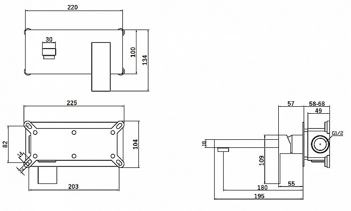 Смеситель для раковины Orange Lutz M04-722b черный купить в интернет-магазине сантехники Sanbest