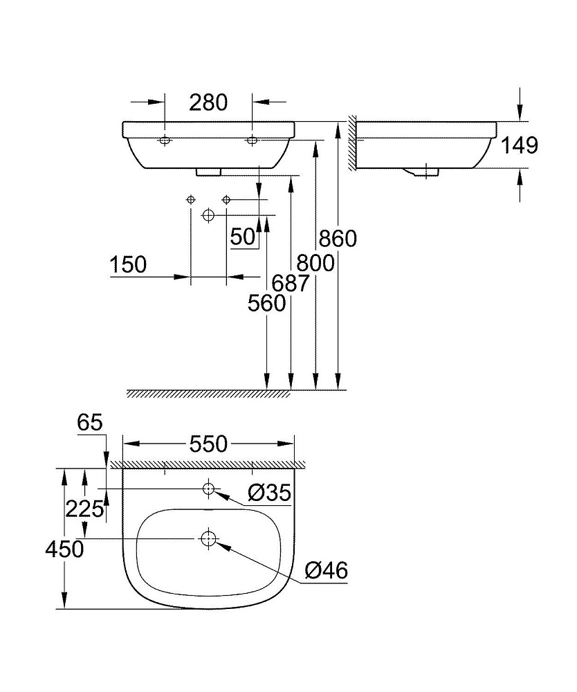 Раковина Grohe Euro Ceramic 3933600H купить в интернет-магазине Sanbest