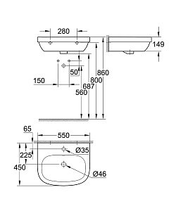 Раковина Grohe Euro Ceramic 3933600H купить в интернет-магазине Sanbest