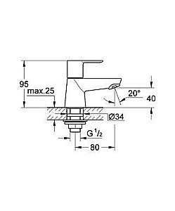 Монокран для холодной воды Grohe BauEdge 20421 000 купить в интернет-магазине сантехники Sanbest