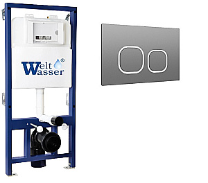 Инсталляция для унитаза WeltWasser WW BAMBERG 525 GR 10000014418 кнопка серая купить в интернет-магазине сантехники Sanbest
