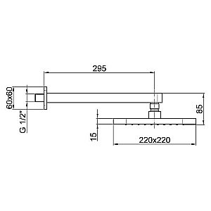 Верхний душ Webert Comfort AC0843015METAL купить в интернет-магазине сантехники Sanbest