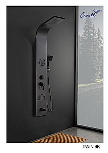 Душевая панель CeruttiSpa TWIN BK CT9984 Черная купить в интернет-магазине сантехники Sanbest