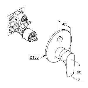 Смеситель для душа Kludi Pure&Solid 347590575 хром купить в интернет-магазине сантехники Sanbest