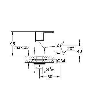 Монокран для холодной воды Grohe BauEdge 20421 000 купить в интернет-магазине сантехники Sanbest