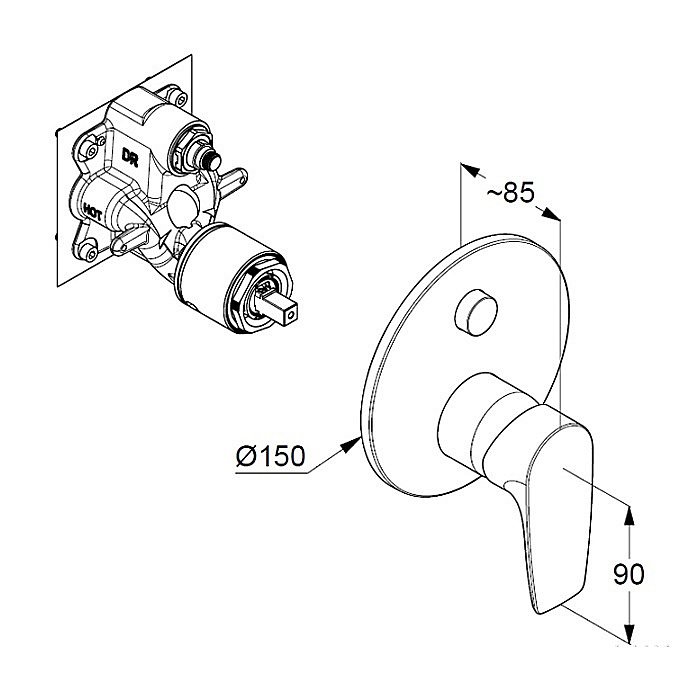 Смеситель для душа Kludi Pure&Solid 347590575 хром купить в интернет-магазине сантехники Sanbest