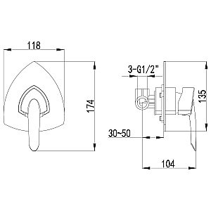 Смеситель для душа Lemark Mars LM3523C купить в интернет-магазине сантехники Sanbest