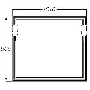 Зеркало Опадирис Санрайз 105 слоновая кость в ванную от интернет-магазине сантехники Sanbest