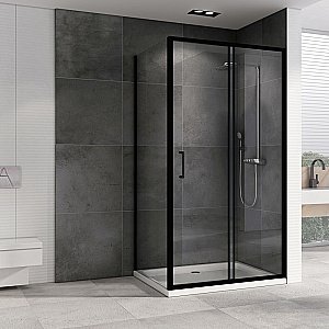 Душевой уголок ABBER Schwarzer Diamant 110х60 AG30110B5-S60B5 стекло прозрачное/профиль черный купить в интернет-магазине Sanbest