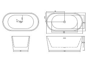 Ванна акриловая CeruttiSpa RESIA 170x75 черная матовая купить в интернет-магазине Sanbest