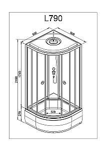 Душевая кабина DTO L 790 90х90 купить в интернет-магазине Sanbest