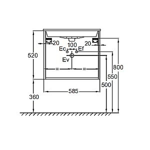 Тумба с раковиной Jacob Delafon TOLBIAC 60 дуб Давос натуральный для ванной в интернет-магазине Sanbest