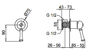 Смеситель для душа Migliore Dallas ML.DLS-6830 золото купить в интернет-магазине сантехники Sanbest