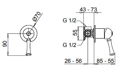 Смеситель для душа Migliore Dallas ML.DLS-6830 золото купить в интернет-магазине сантехники Sanbest