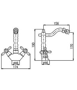 Смеситель для биде RAV-Slezak MORAVA RETRO MK120.5/9SM бронза купить в интернет-магазине сантехники Sanbest