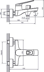Смеситель для ванны Rush Socotra ST1235-44 купить в интернет-магазине сантехники Sanbest