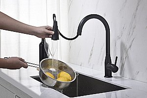Смеситель для кухни Timo Saona 2336/03FL черный матовый купить в интернет-магазине сантехники Sanbest