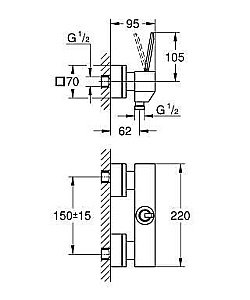 Смеситель для душа Grohe Eurocube Joy 23665000 купить в интернет-магазине сантехники Sanbest