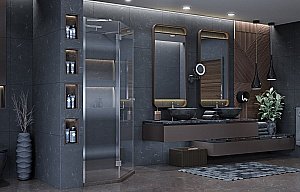 Душевой уголок Ambassador Diamond 12011111 90x90 стекло прозрачное/профиль хром купить в интернет-магазине Sanbest