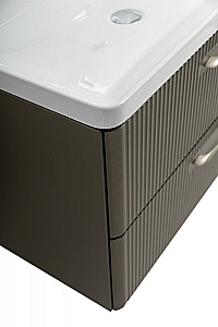 Тумба с раковиной Belbagno DUE 80 DUE-800-2C-SO-GM-P-FH+BB-8076-3-80 ручки в комплекте, оружейная сталь для ванной в интернет-магазине Sanbest