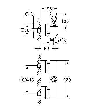 Смеситель для душа Grohe Eurocube Joy 23665000 купить в интернет-магазине сантехники Sanbest