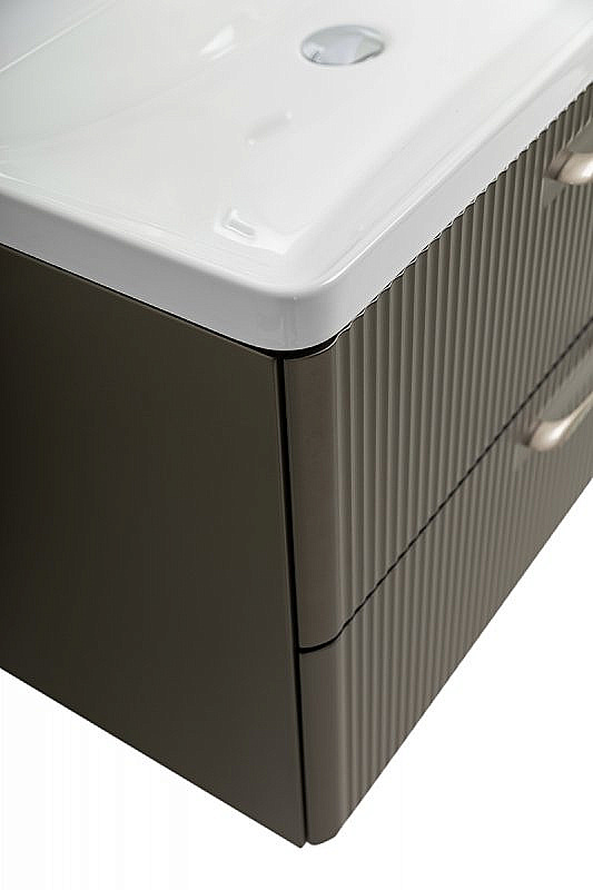 Тумба с раковиной Belbagno DUE 80 DUE-800-2C-SO-GM-P-FH+BB-8076-3-80 ручки в комплекте, оружейная сталь для ванной в интернет-магазине Sanbest