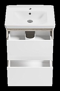 Тумба с раковиной Misty Мускат - 60 П-Мус01060-0112Я белый/светлое дерево для ванной в интернет-магазине Sanbest