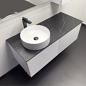 Тумба с раковиной Comforty Геленджик 120 белая матовая/раковина белая для ванной в интернет-магазине Sanbest