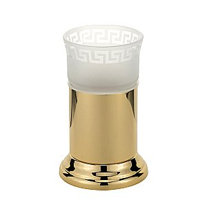 Стакан настольный Migliore Mirella матовое стекло с декором/золото купить в интернет-магазине сантехники Sanbest